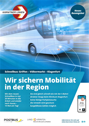 Foto für Neuer Schnellbus fährt 14x Griffen-Klagenfurt